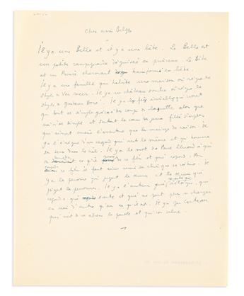 COCTEAU, JEAN. Group of 10 Autograph Manuscripts, including 5 Signed, brief or fragmentary working drafts of reviews for books or films